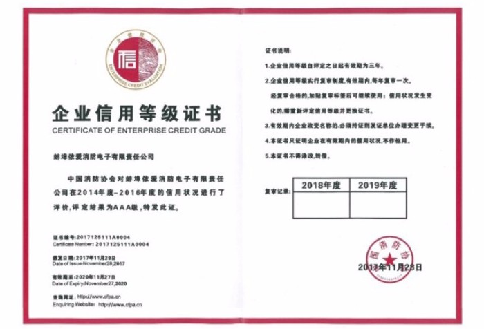 企业信用等级证书